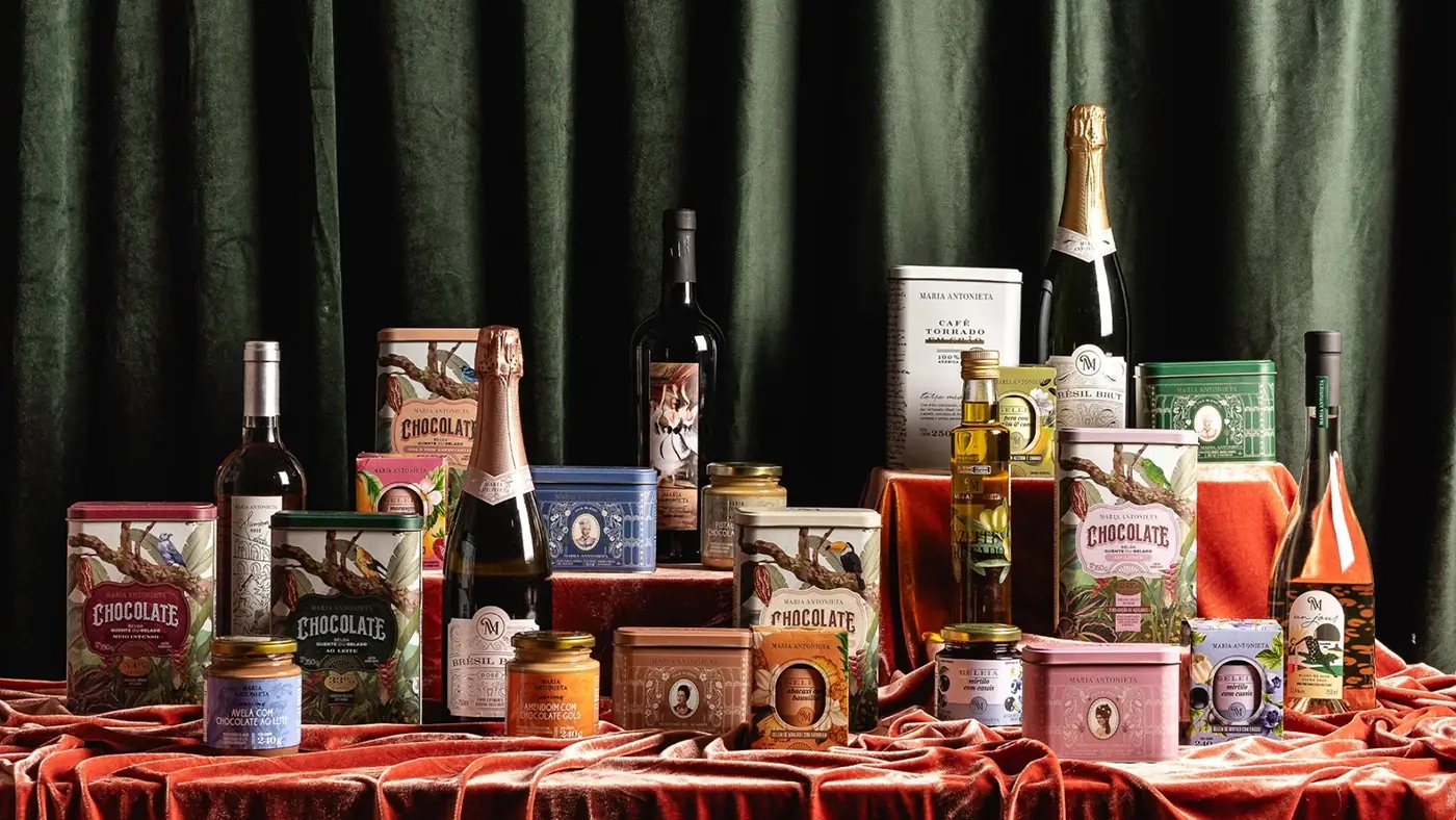 Produtos da marca à mesa