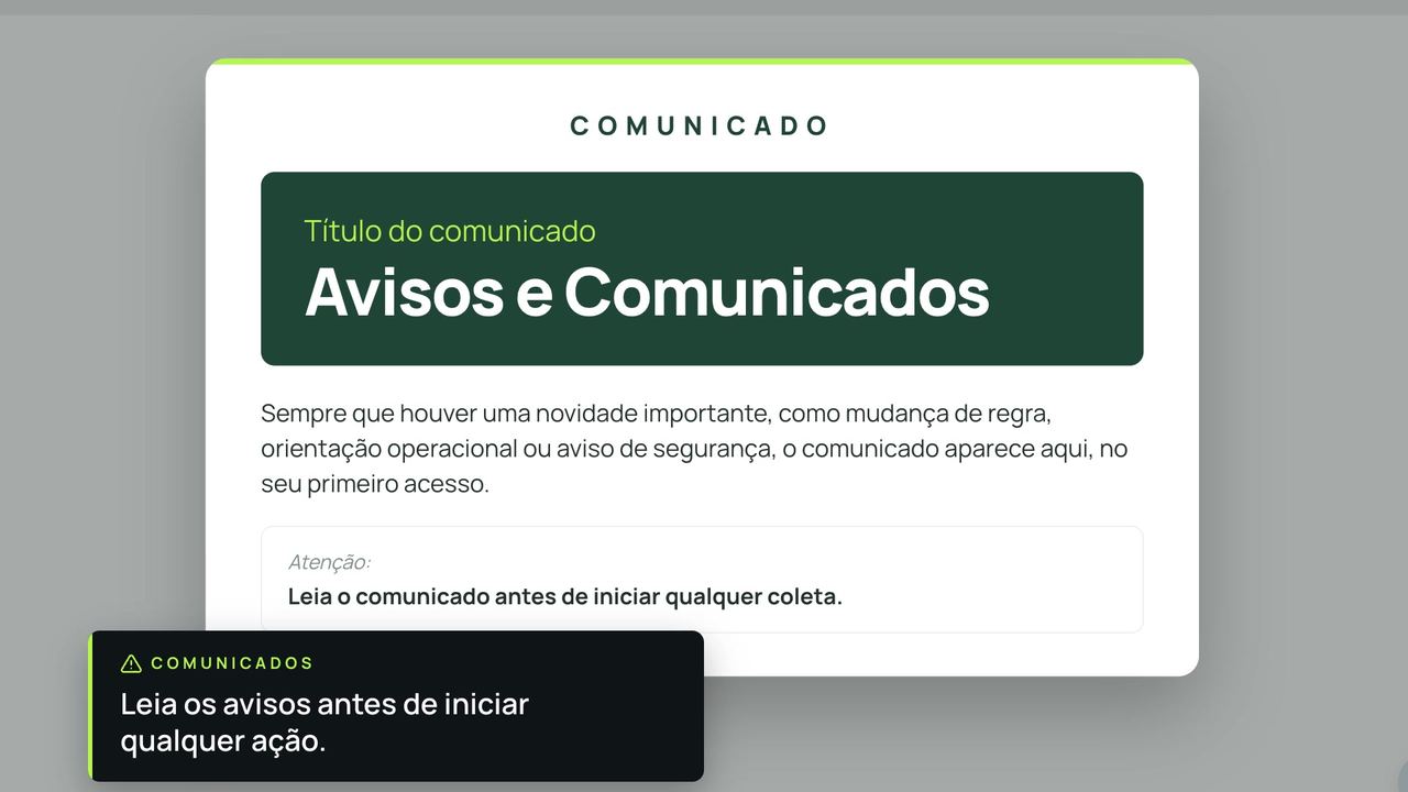 Módulo 01: avisos e comunicados no primeiro acesso